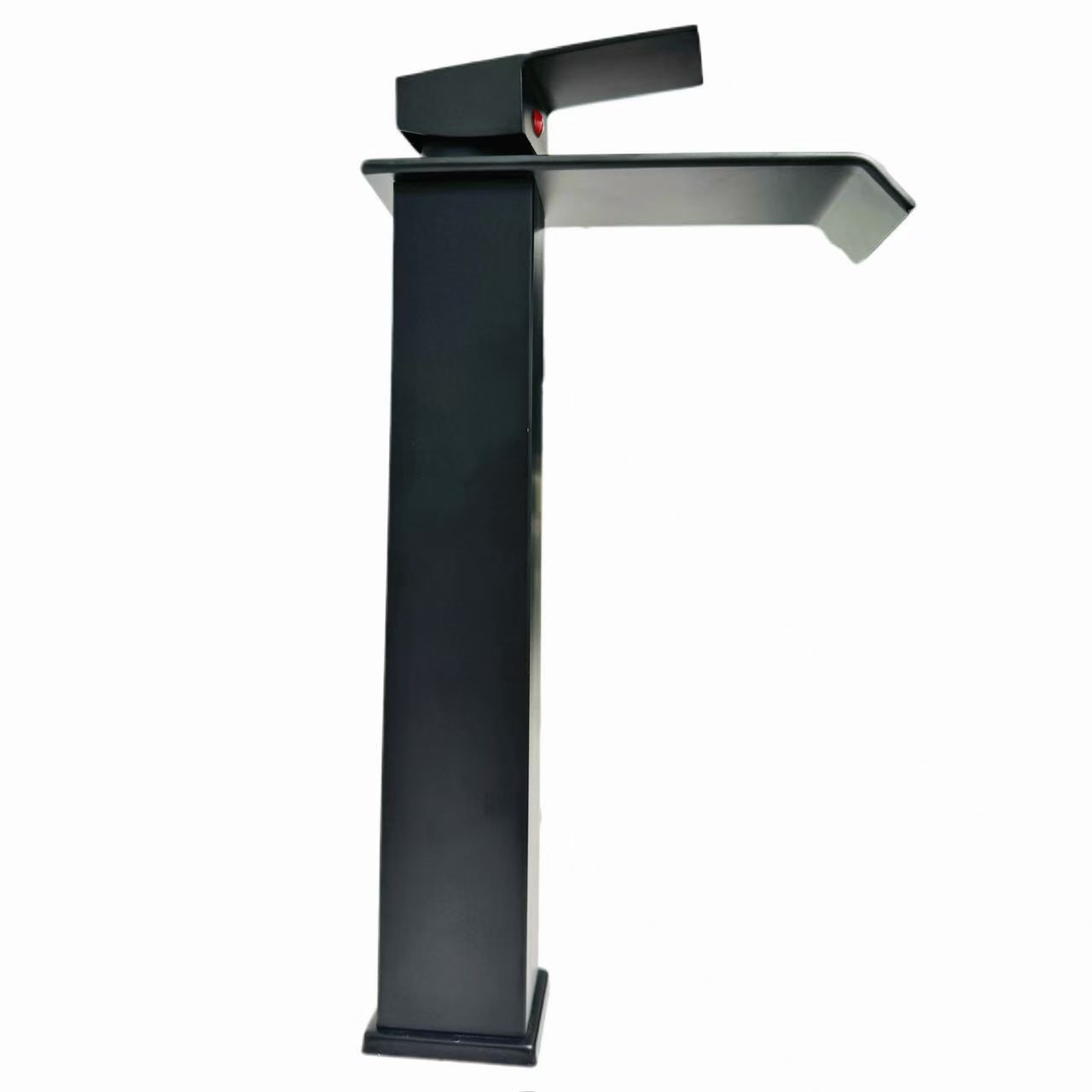 Robinet de lavabo haut noir de style cascade
