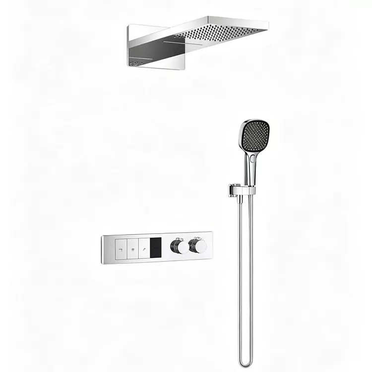 Ensemble de douche de tête thermostatique encastrée et de douche à main