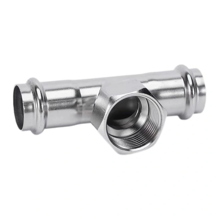 Té fileté femelle à double pression