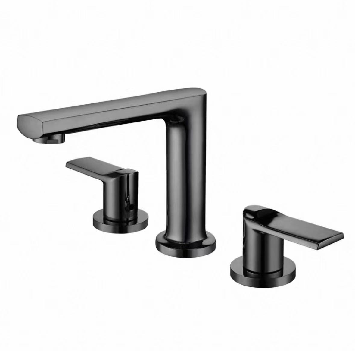 Robinet à trois poignées miroir noir brillant