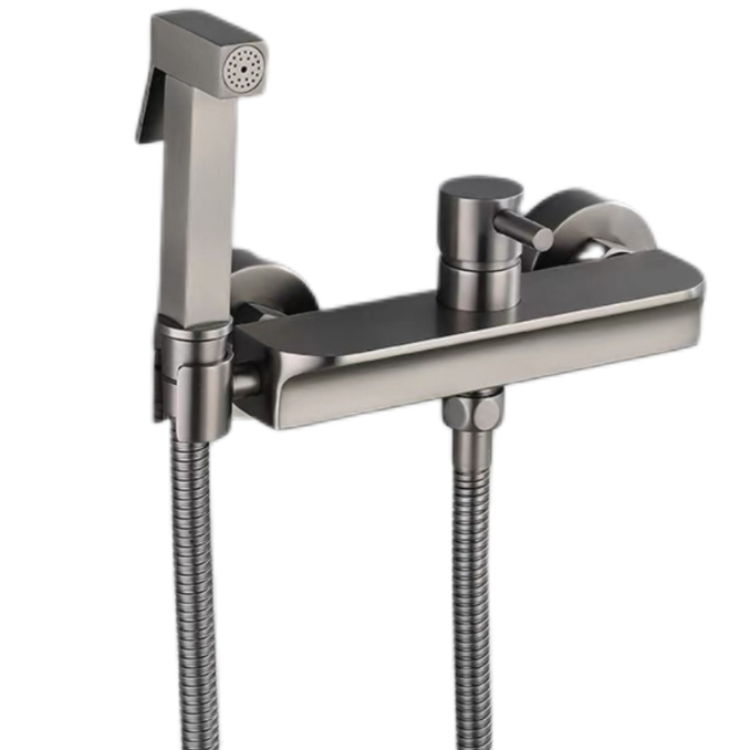 Ensemble de pulvérisateur de bidet chaud et froid gris bronze
