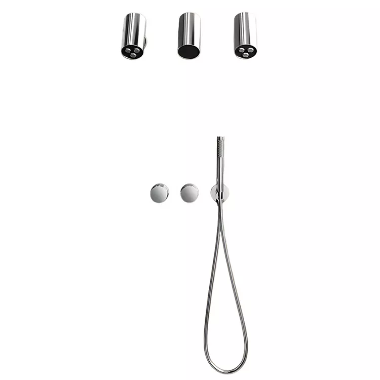 Pommeau de douche encastré à trois sorties