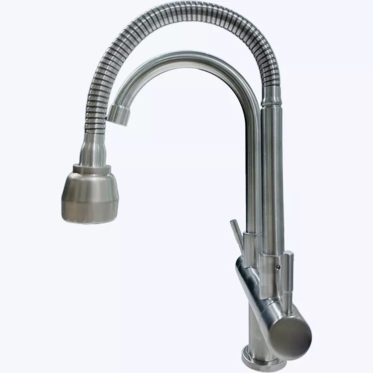 Robinet de cuisine rotatif à double sortie et double tuyau à froid unique