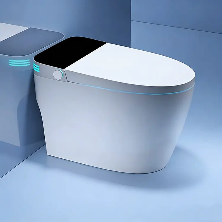 Siphon de protection en mousse avec couvercle automatique à affichage numérique LED, toilettes intelligentes