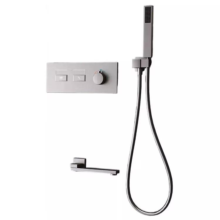 Pommeau de douche minimaliste à double sortie en bronze foncé