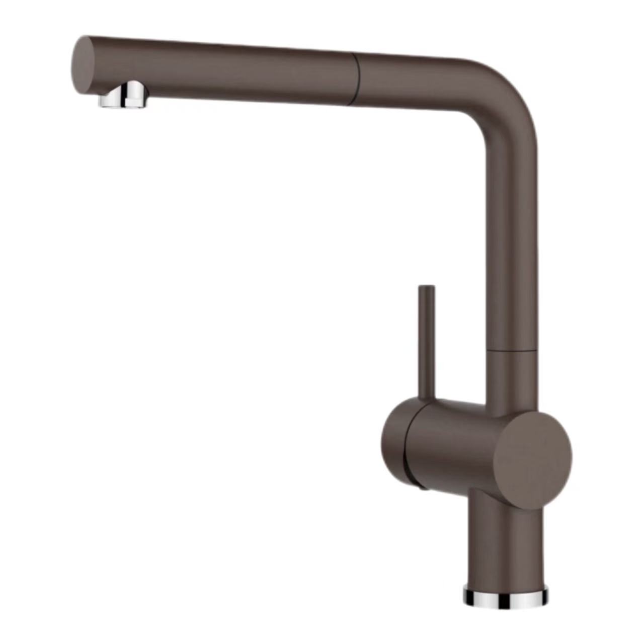 Robinet de cuisine rotatif extractible minimaliste en forme de L