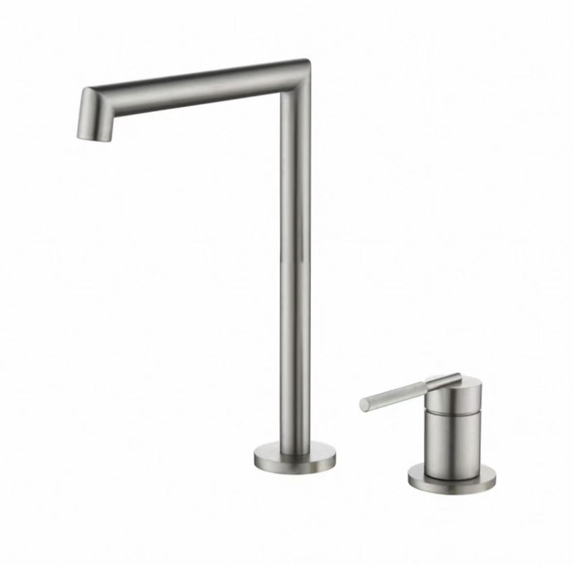 Robinet fendu géométrique argenté miroir