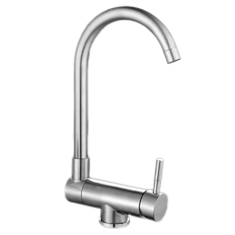 Robinet de cuisine chaud et froid rotatif, pliable et à courbure élevée