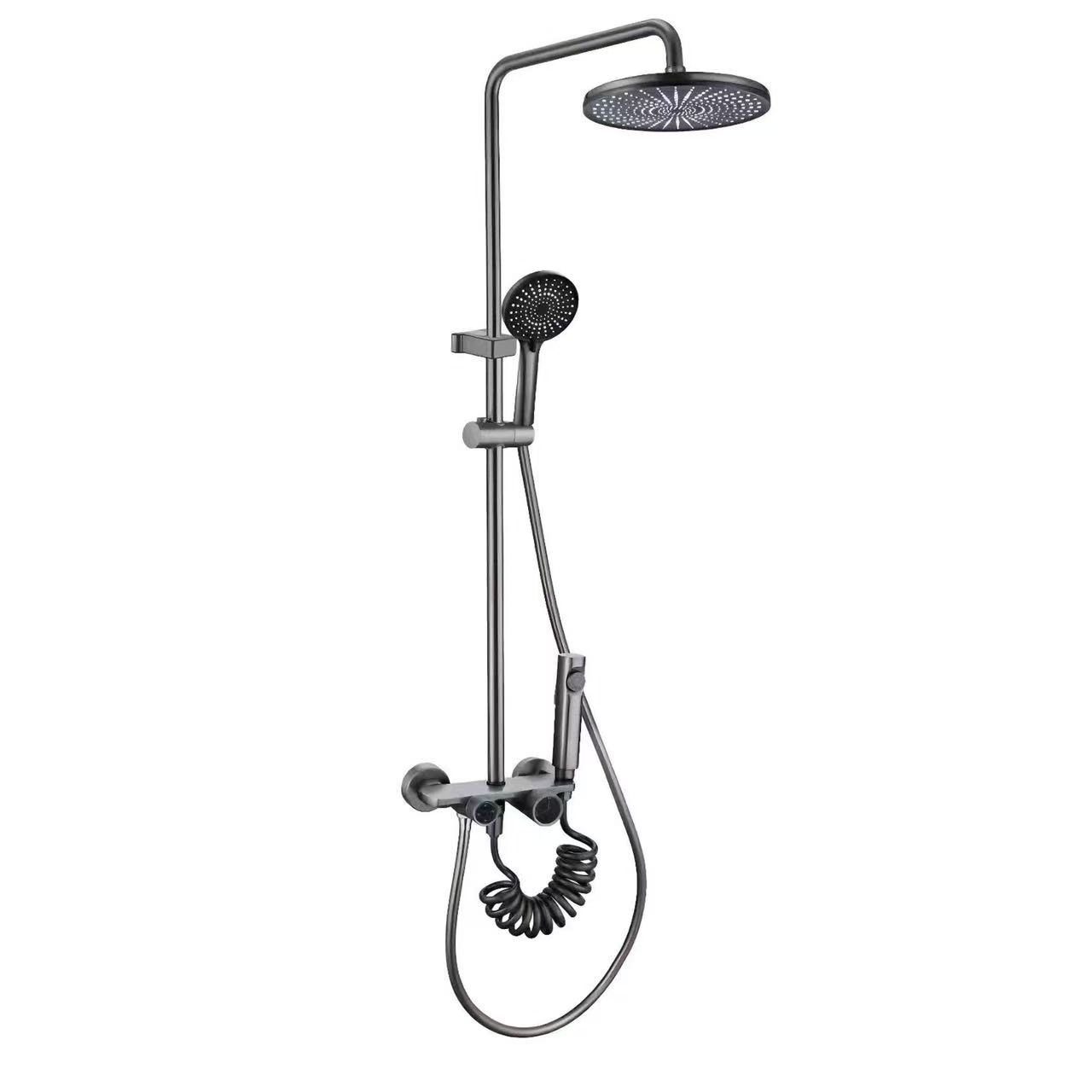 Ensemble de douche à effet de pluie rond avec deux boutons