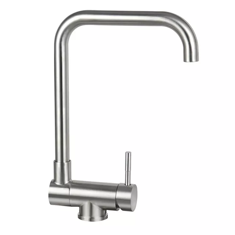 Robinet de cuisine pliant rotatif à sept caractères chaud et froid
