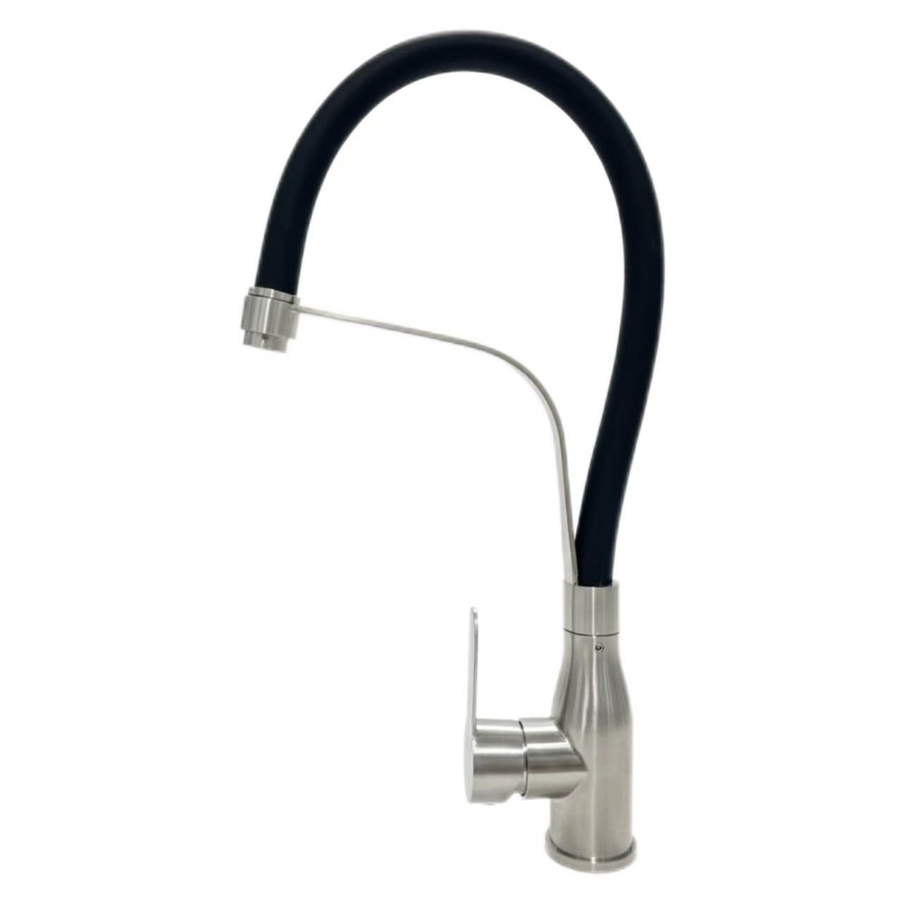Robinet d'eau chaude et froide universel extractible flexible en silicone