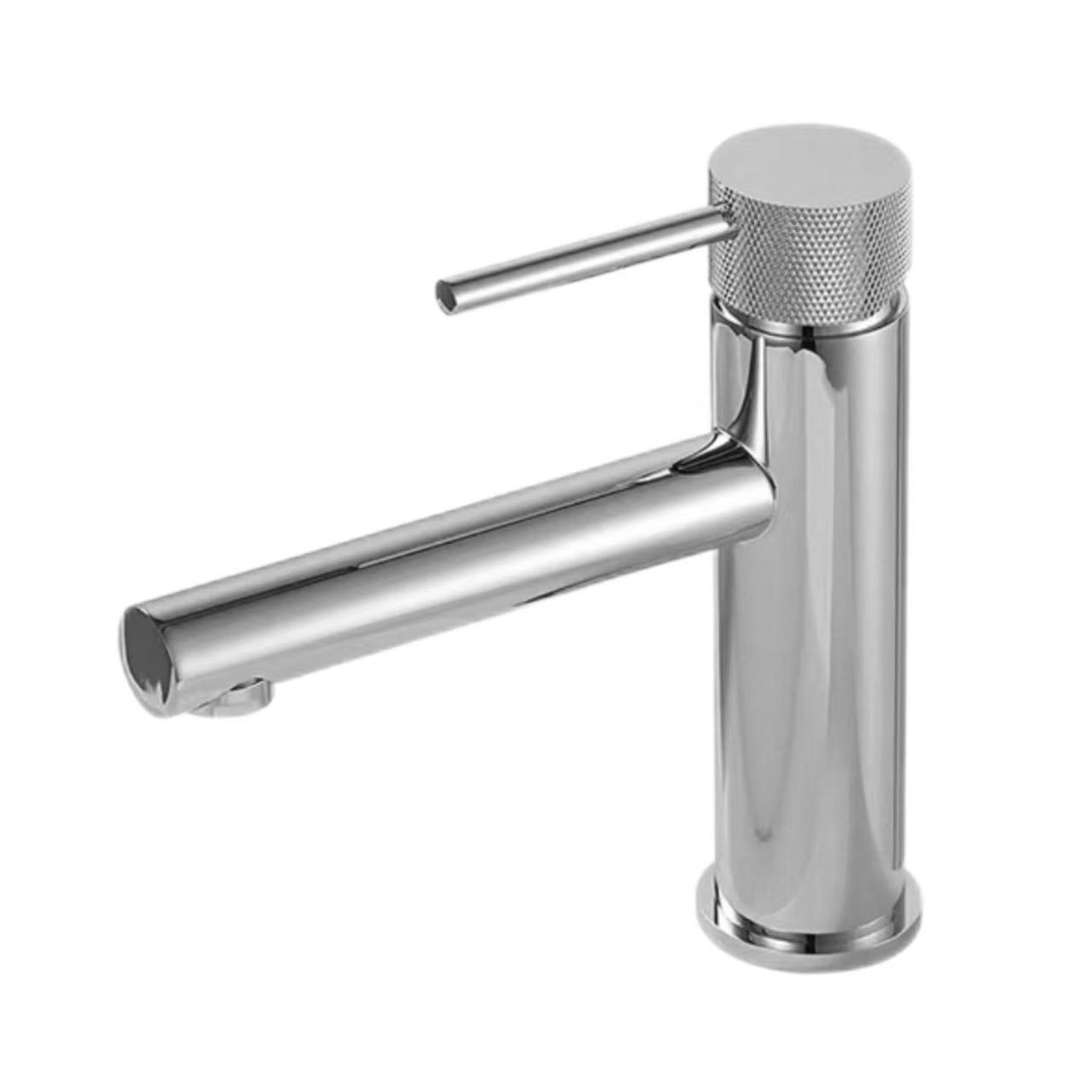 Robinet monotrou nervuré argenté